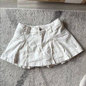 White Pleated Mini Skirt